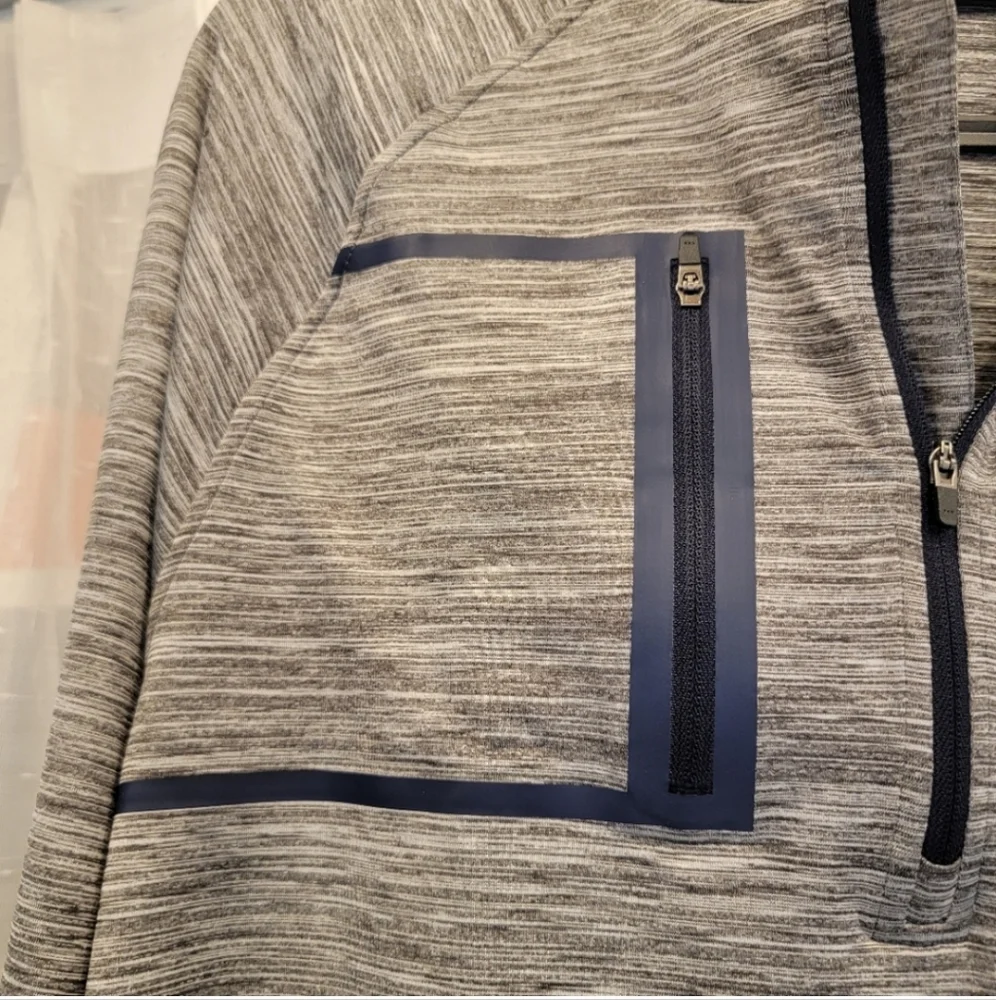 Levelwear Pebble Beach Quarter Zip Long Sleeve Shirt Gray Size Medium NWOT